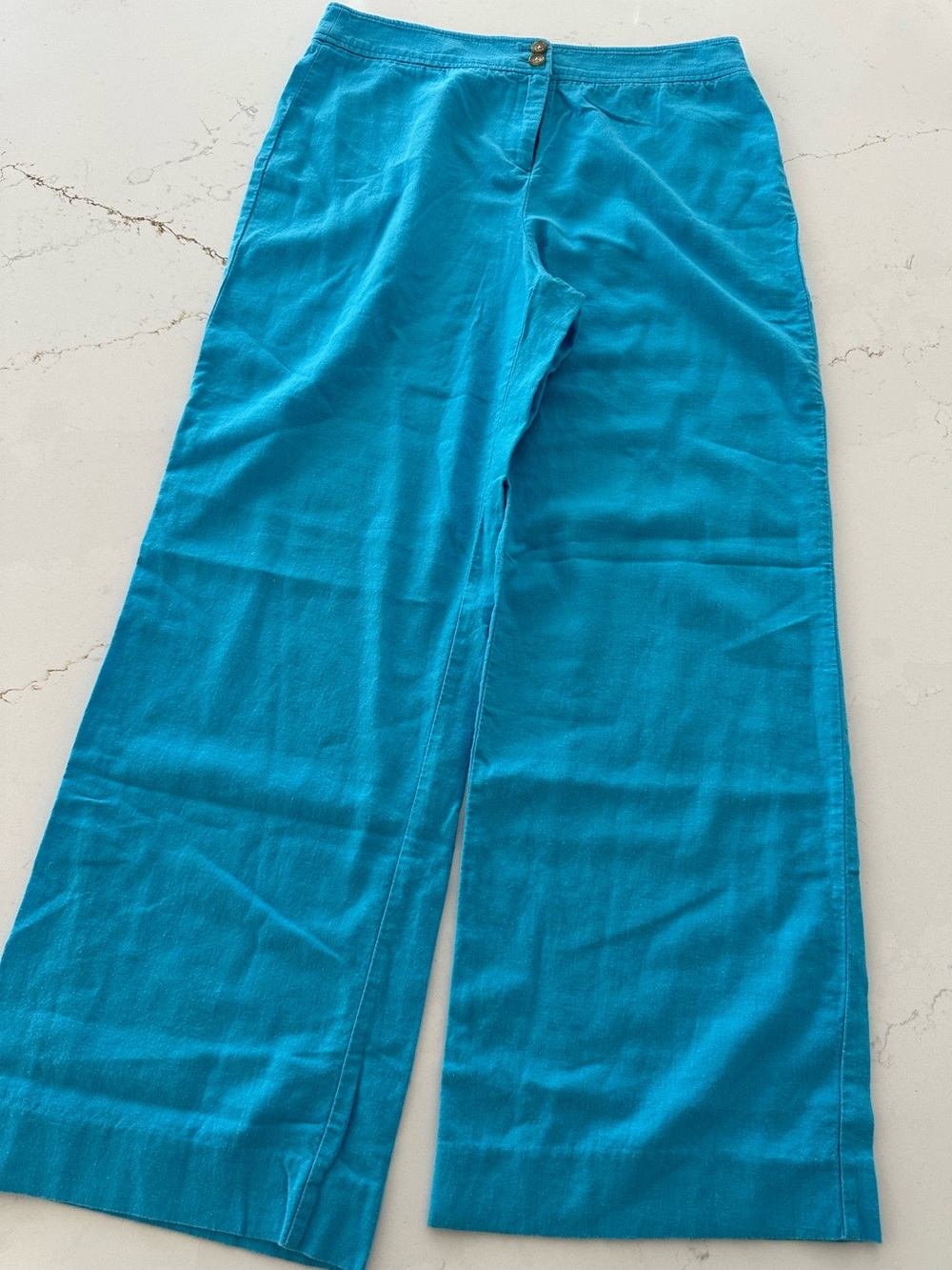 Women’s Pendleton Wide-Leg linen Bottoms in Bright Teal.  Size 12
